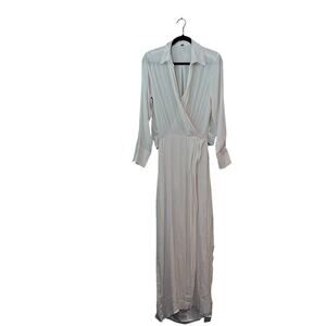 New NWT Free People Long Sleeve Maxi Dress Open Back Cream Pale Yellow Cream 2